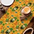 thumbnail image 4 of Table Runner - 60 Inch Long, Saint Patrick's Day Kitchen Dining Table Runner Dresser Scarves, Orange Gnomes Hat Boot Rainbow Clovers Farmhouse Decor for Coffee Tables Wedding Party Banquet, 4 of 8