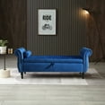 thumbnail image 2 of Holaki 63" Velvet Multi-functional Storage Bench Rectangular Sofa Stool Buttons Tufted Nailhead Trimmed Ottoman Solid Wood Legs with 1 Pillow, Blue, 2 of 9