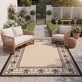 thumbnail image 4 of Safavieh Courtyard Eva Oriental Indoor/Outdoor Area Rug, Sand/Black, 6'7" x 6'7" Square, 4 of 14