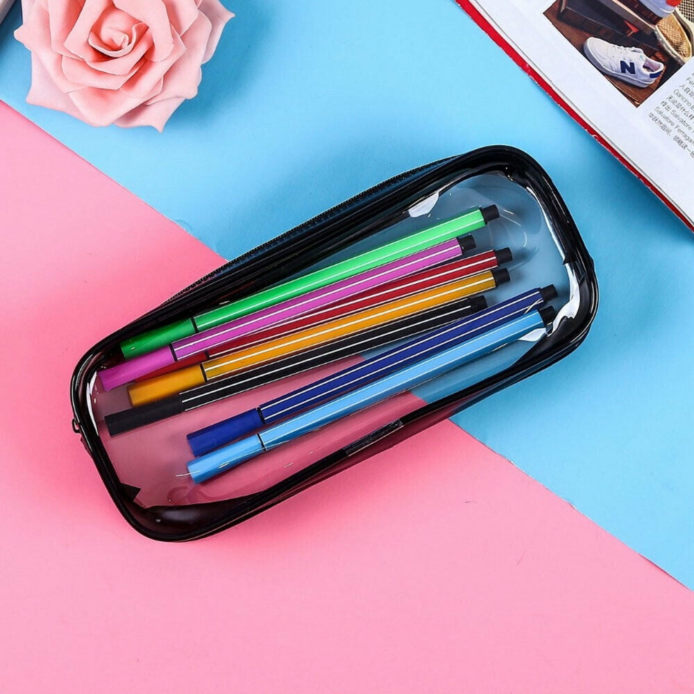 Clear Pencil Case, Pencil Pouch Pen Bag Cosmetic Pouch Transparent PVC ...