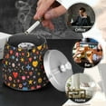 thumbnail image 4 of Yayeee Ashtray with Lid for Cigarette Smokeless Stainless Steel Home Ash Holder, Moon Pattern, 4 of 7