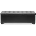thumbnail image 2 of Baxton Studio Banc Ottoman de Rangement Capitonné en Cuir Roanoke, Noir, 2 of 5