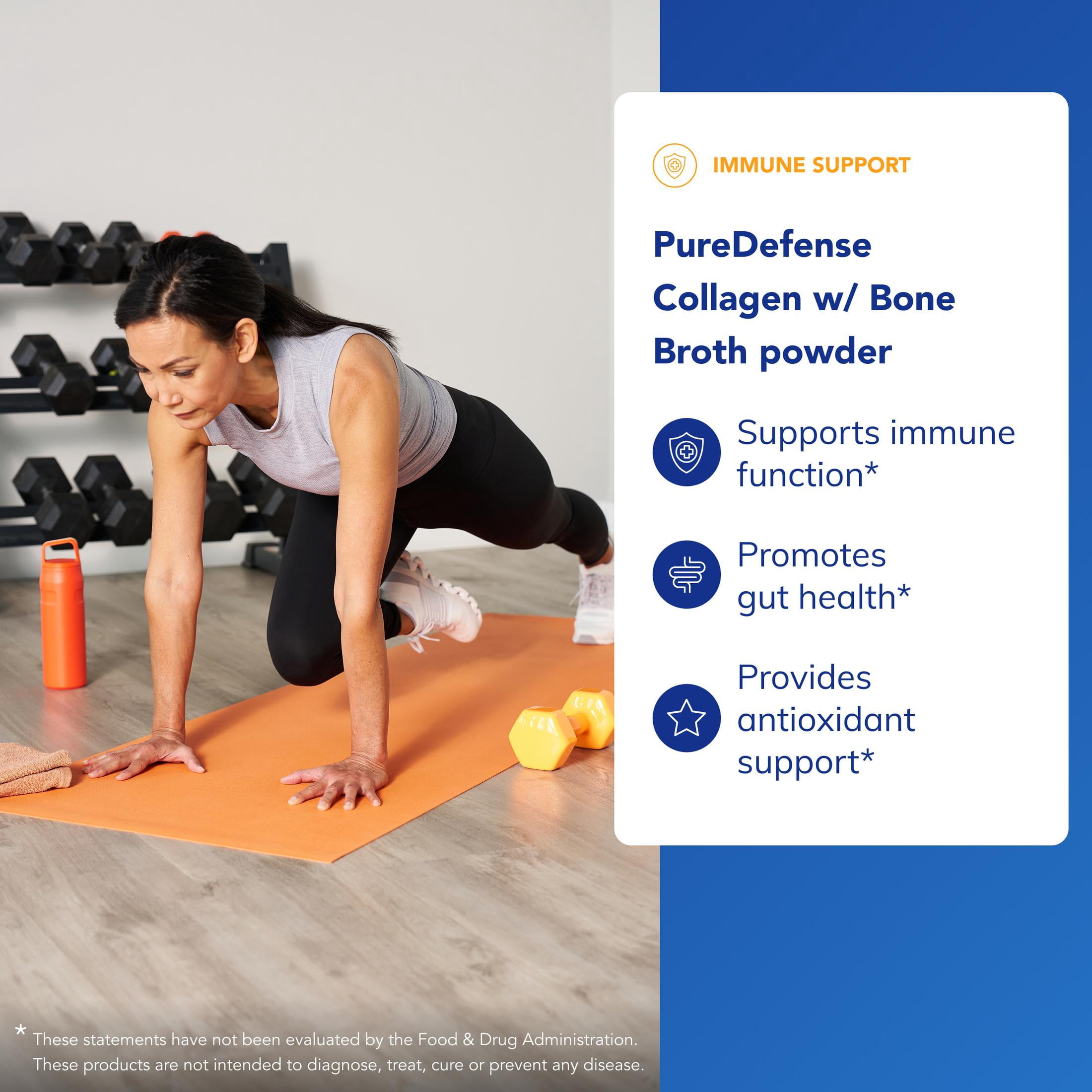 Pure Encapsulations PureDefense Collagen w/ Bone Broth | Savory Bone Broth and Hydrolyzed Collagen Powder with Mushroom, Aged Garlic, and Enhanced Bioavailability Curcumin Extracts | 14.1 Ounces