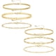 thumbnail image 1 of Juego de pulseras de cadena con cuentas de oro para mujer, pulsera de eslabones de cadena de oro fino y delicado chapado en oro real de 19 quilates, pulseras de oro ajustables apilables, joyería para, 1 of 5