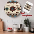 thumbnail image 5 of Wall Clock 10 Inch Brown Turquoise Southwest Texture Round Silent Decorative Wall Clocks Battery Operated for Living Room Bedroom Kitchen Classroom Decor, Tribal Geometric Pattern,Small, 5 of 7