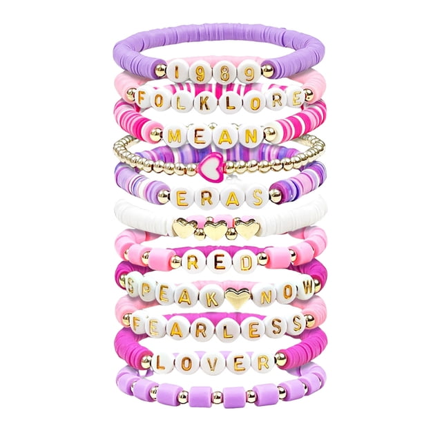 11 Pulseras Amistad Con Cuentas Letras Coloridas para Fanáticos JShteea Estilo B