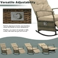 Outdoor Recliner Chair Set, Adjustable Rattan Recliners with Glass