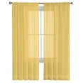 thumbnail image 2 of Yellow Solid, Semi Sheer Curtains 96 Inch Length 2 Panels Set, Pure Color Sheer Kitchen Curtain Privacy Voile Window Curtain for Living Room Bedroom Rod Pocket Drapes, 2 of 7
