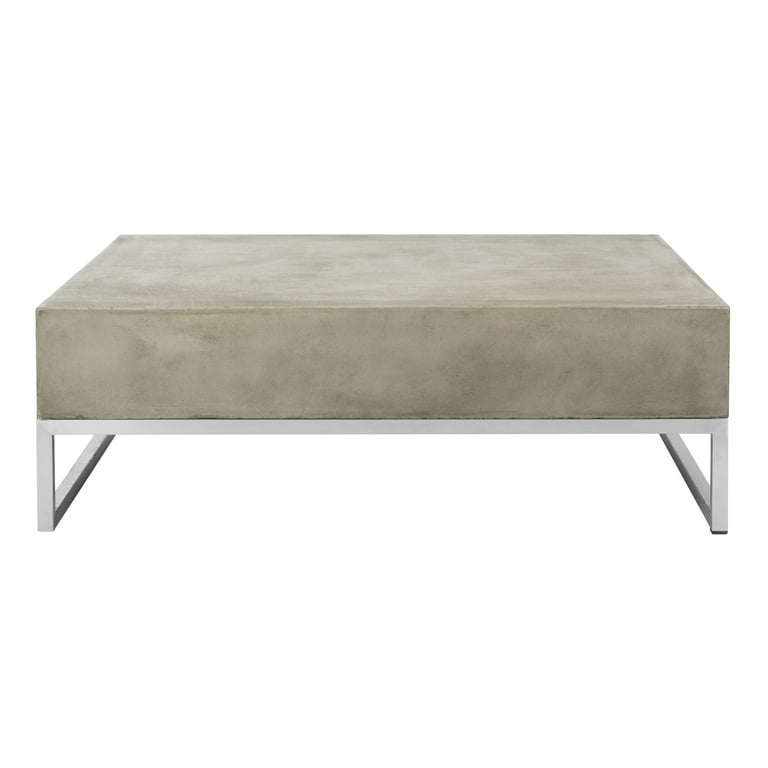 Safavieh Eartha Outdoor Concrete Square Coffee Table - Dark Grey