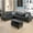 Leather Black, variant on L Shaped Couch Modern Sectional Sofa with Right Chaise & Ottoman Modular Leather Sofa Couch Set for Living Room, Black