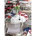thumbnail image 4 of Outdoor Tablecloth with Umbrella Hole and Zipper, Navy Blue Snowman Christmas Round Table Cloth 54 Inch Waterproof Tablecloth, Xmas Snowflake Birds Berry Winter Picnic Table Cover for Patio Camping, 4 of 7