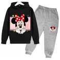 thumbnail image 3 of Conjunto de 2 piezas de sudadera con capucha y pantalones de manga larga con estampado de dibujos animados de Mickey Minnie para primavera y otoño, ropa deportiva informal para niños y niñas, 3 of 5