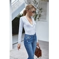 thumbnail image 2 of Comfortable and Soft Preppy V-Neck Bodysuit, 2 of 4