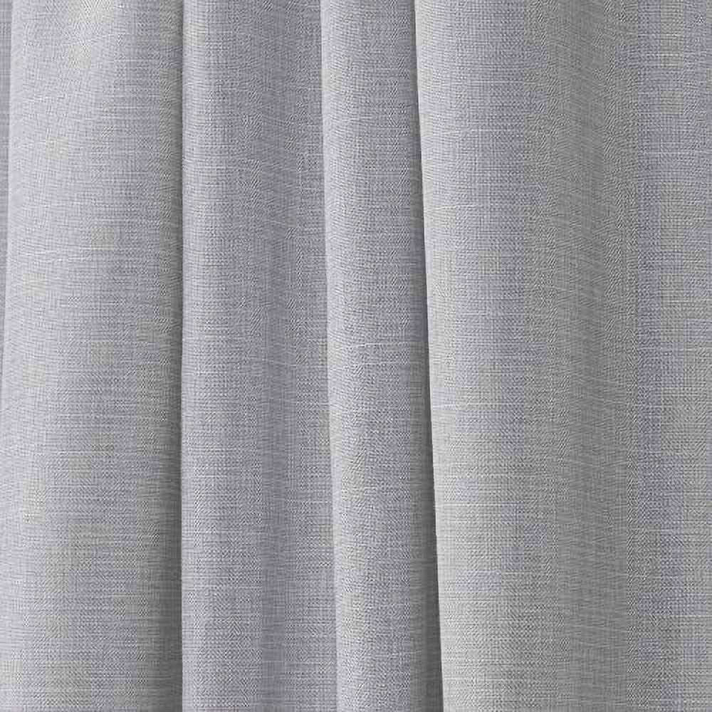 Nicole Miller Faux Linen Slub Textured Hidden Tab/Rod Pocket Top Light Filtering Curtain Panel Pair, 54"x96", Dove Grey