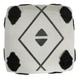 thumbnail image 3 of Laddha Home Designs 18" Black and White Diamond Directional Square Pouf Ottoman, 3 of 9