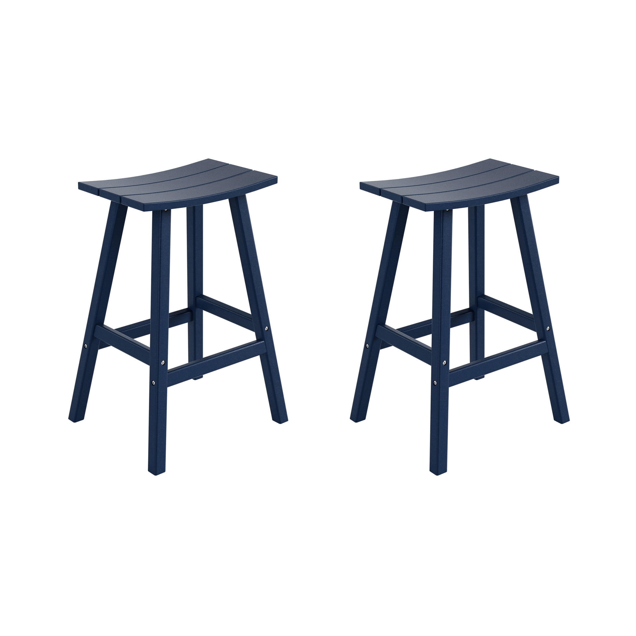 GARDEN 29" Inches Adirondack Plastic Outdoor Bar Stools (Set of 2), Navy Blue