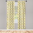 thumbnail image 4 of Ambesonne Nautical Window Curtains, Floral Anchors Pattern, Each 28" W x 63" L, Mustard Dark Grey and White, 4 of 4