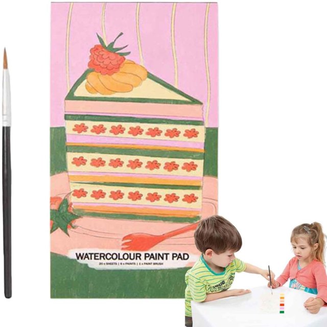 Pocket Watercolor Painting Book Water Color Paint Sets Portable Pocket Painting Book With Brush For Artist Travel Pocket Watercolor Kit Mini Watercolor Paint Bookmark Paint