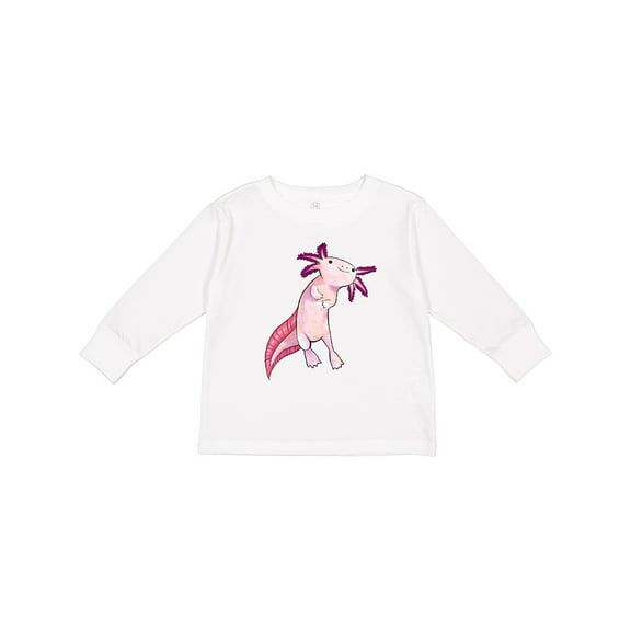 Inktastic Axolotl Says Hello Cute Salamander Boys or Girls Long Sleeve Toddler T-Shirt