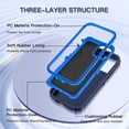 thumbnail image 2 of I-HONVA Compatible with iPhone 11 Pro Case,3-Layer Military Grade Drop Protection Anti-Slip Bumper Rugged Shockproof Dustproof Protection 5.8 inch Phone Case,Navy Blue, 2 of 7