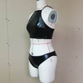 thumbnail image 7 of Fashion Sets for Women's PU Lingerie Sets Sexy Corset Crop Tops and Briefs Panty Two Piece Suit Underwear Sleepwear Outfits, 7 of 7