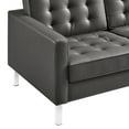 thumbnail image 4 of Modway Loft Tufted Vegan Leather Sofa in Silver Gray, 4 of 9