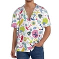 thumbnail image 7 of Lsque Undersea Seahorse print Men's Cuban Collar Short Sleeve Shirt Summer Beachwear Casual Button Down Fashionable Vacation Leisure Shirt-3X-Large, 7 of 7