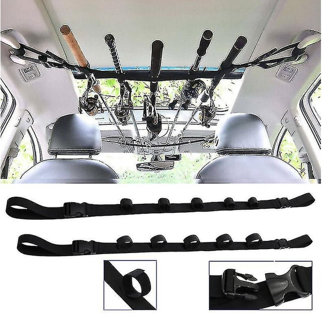 Correa de fijación para ca?a de pescar en el coche, estante de exhibición ajustable para ca?a de pescar en el techo del coche ZefeiWu 8390612597565