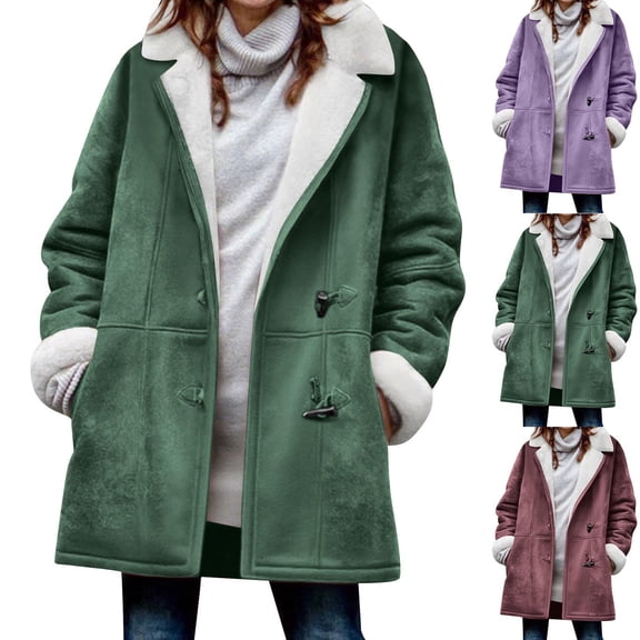 Hueook Women's Coats Women Warm Quilted Jackets for Women Long Sleeve Floral Soild Puffer Jacket Coats with Pockets Purple 3X
