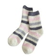 thumbnail image 2 of Tittly Socks for Women Slouch Socks Womens Winter Stripe Socks Autumn And Winter Mid Tube Socks Coral Thickened Warm Stockings Cotton Socks Cute Socks Pink One Size, 2 of 3