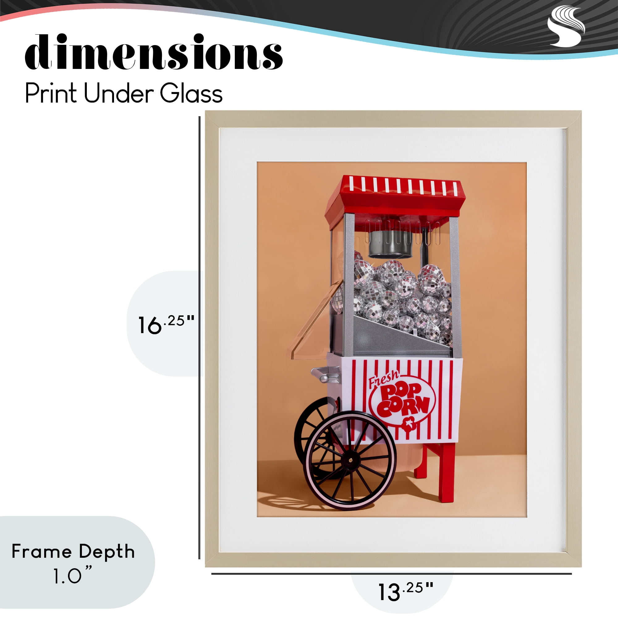 Stupell Industries Retro Disco Popcorn Machine Birch Framed Print Under Glass, design by LISH Creative
