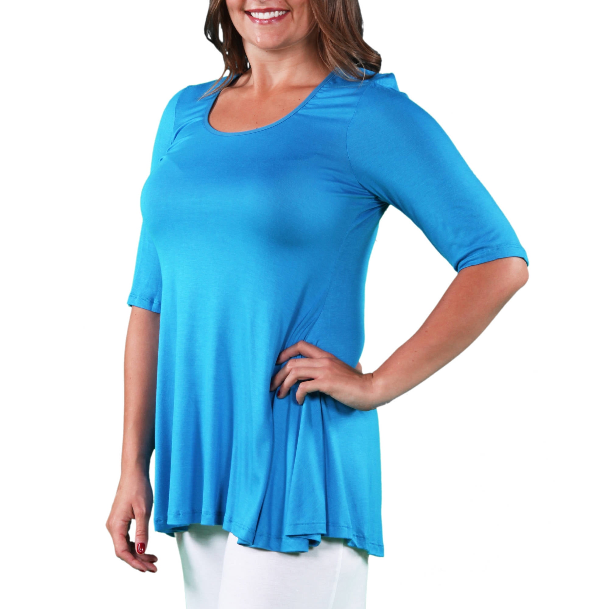 Women's Plus Size Elbow Sleeve Tunic