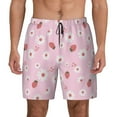 thumbnail image 3 of Uemuo Hand Drawn Strawberry Pattern Mens Swim Trunks Quick Dry Board Shorts with Mesh Lining, Stretch Beach Shorts Quick Dry No-Chafing Board Shorts-Small, 3 of 9