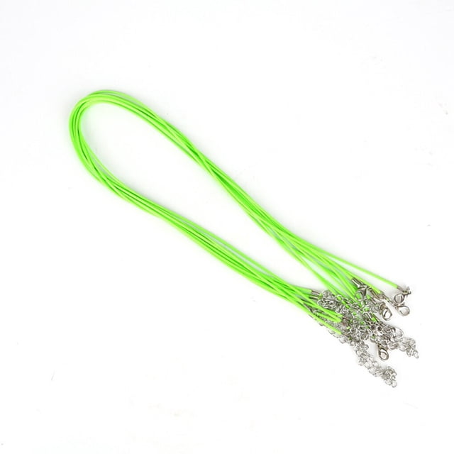 Transemion Corde en Cuir Tressé Réglable Cordon de Cire à la Main Imperméable avec Fermoir Homard Chaînes Résistant à l'Usure Fournitures de Bijoux pour Bricolage Vert 2mm