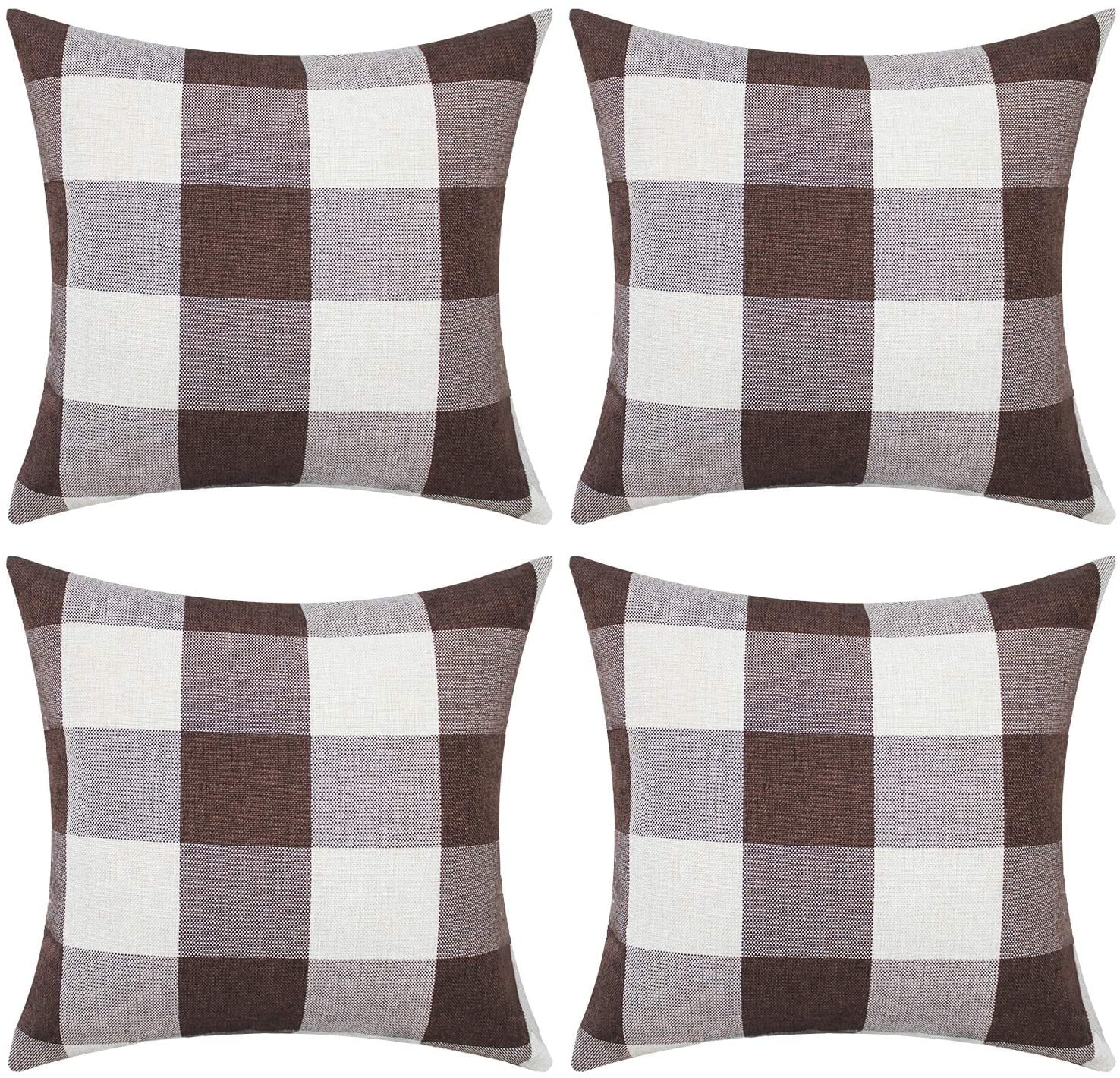 Buffalo Check Plaid Pillow Covers Set of 4 Outdoor Throw Pillow Cases