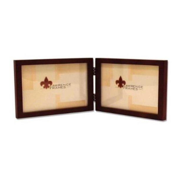 4x6 Hinged Double Horizontal Walnut Wood Picture Frame Gallery