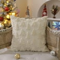 thumbnail image 6 of TETOU 18"x18"Set of 2 Christmas Tree Pillow Covers,Xmas Soft Faux Fur Wool Couch Cushion for Sofa Bedroom Living Room Home Farmhouse Winter Christmas Decor (Beige), 6 of 7