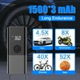 thumbnail image 4 of Portable Car Air Pump 150PSI Cordless Air Compressor Handheld Electric Tire Inflator with LED Light Support Power Bank/Auto-Off Function for Car Motorcycle Bicycle Tires Balls, 4 of 7