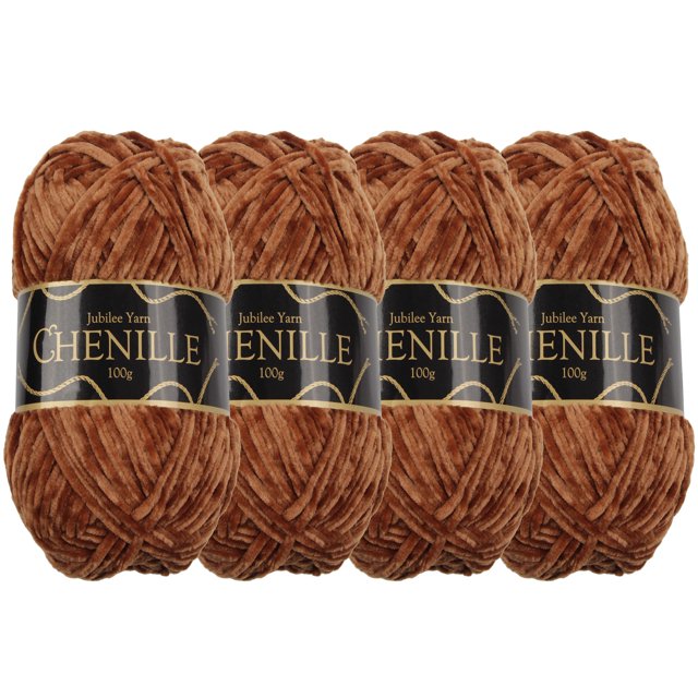 Espresso Chenille Yarn 4x100g skeins Tufted Worsted Weight