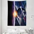thumbnail image 1 of Galaxy Tapestry, Moon Theme with Planet Earth and Sunlight in Outer Space Magical Stardust Art Print, Wall Hanging for Bedroom Living Room Dorm Decor, 60W X 80L Inches, Purple Blue, by Ambesonne, 1 of 2