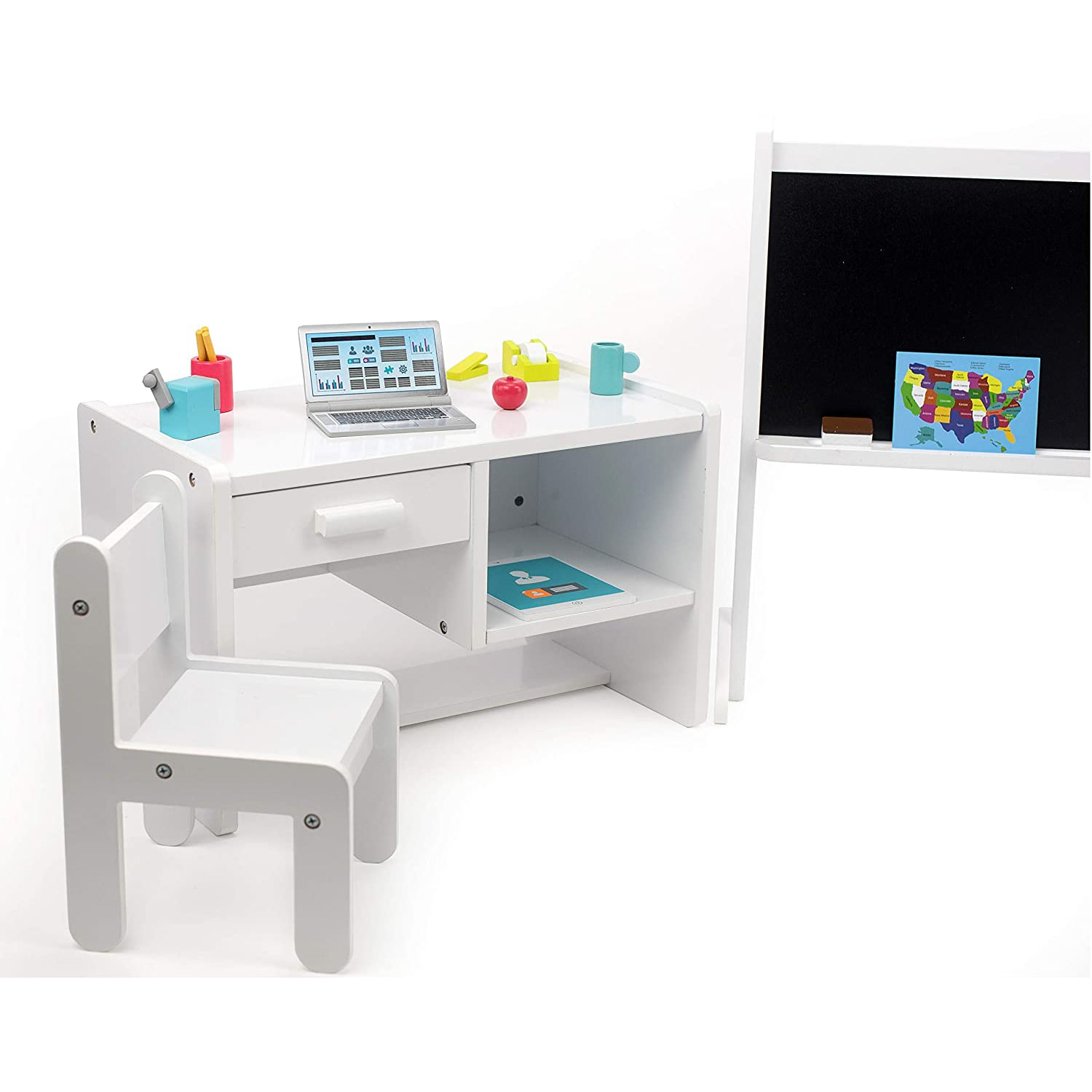 Playtime by Eimmie Classroom Playset w/ Desk & Chair for 18 Inch