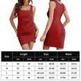 thumbnail image 2 of Vestido De Las Señoras Vestido ajustado de verano Casual para mujer Mini vestido de chaleco con cuello cuadrado para fiesta (Rojo XL) Ygjytge para Mujer Rojo T L, 2 of 6