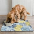 thumbnail image 2 of Boho Retro Floral Pet Feeding Mat-Absorbent Pet Placemat for Food and Water Bowl, with Waterproof Rubber Backing, Quick Dry Water Dispenser Mat for Dog and Cat (16"x24"), 2 of 7