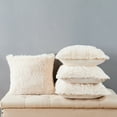 thumbnail image 6 of Home Soft Things Luxury Shaggy Faux Fur Throw Pillow Cases, Ultra Soft Plush Pillow Covers Fluffy Decorative Cushion Covers, No Pillow Insert, Set of 4, Ivory, 20x20 Inch, 6 of 6