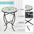 thumbnail image 6 of Mosaic Patio Side Table Outside Accent Round End Plant Table for Bistro Balcony Porch Outdoor Benches 14", 6 of 12
