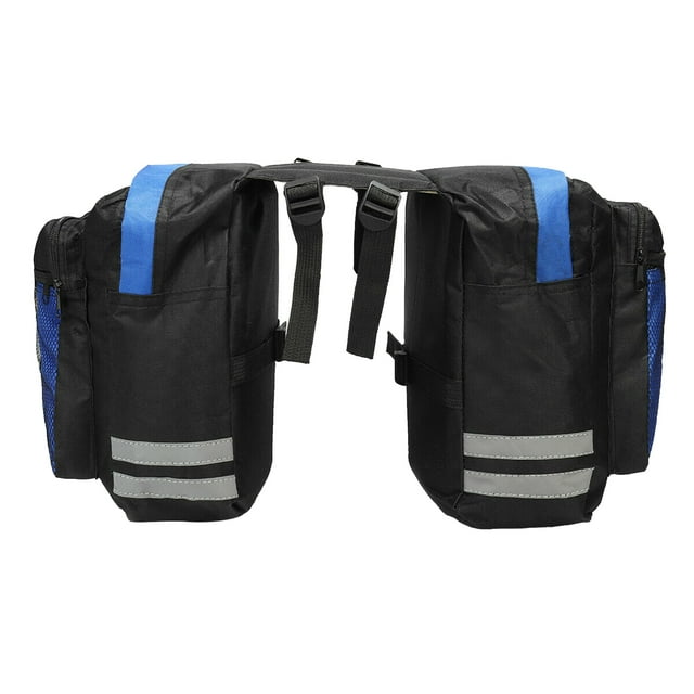 Large Bike Frame Pannier Rear Seat Storage Saddle Bag Double Sides Blue