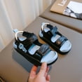 thumbnail image 1 of Zapatos de verano para niños, sandalias de punta abierta para niñas, suela suave con velcro, antideslizantes, zapatos de playa para estudiantes y niños, 1 of 6