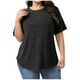 thumbnail image 3 of TaTaai Plus Size Everyday Top Women, Striped Short Sleeve Round Neck T-Shirt, Loose Fit Five Quarter Sleeve Blouse, Lightweight Soft Casual Apparel Gift, 3 of 9