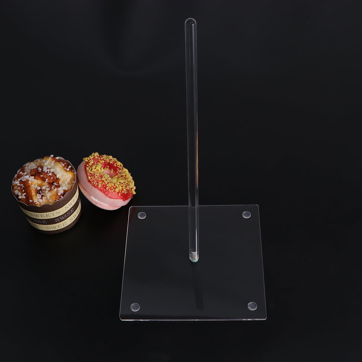 FONDOTIN Doughnut Display Stand Clear Acrylic Design 1Pack