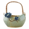 thumbnail image 1 of MesaSe Ceramic Plant Pot Rattan Handheld Succulent Pots Planter For All Indoor Plants Flowers, 1 of 9